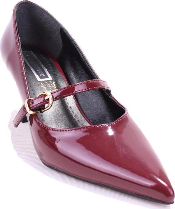 Dagoster DZA07-389100 Bordo Rugan Stiletto Topuklu Kadın Ayakkabı - Image 1