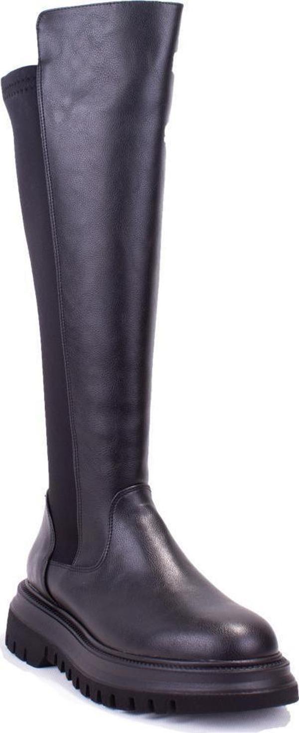 Dagoster DZA07-12531043 Siyah Günlük Streçli Düz Topuk Kadın Çizme - Image 1