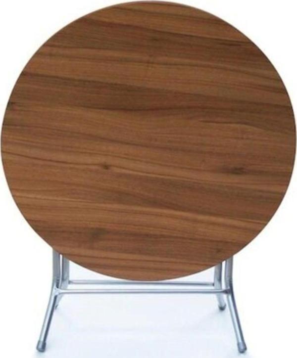 Teknor 100 Cm Kahverengi Yuvarlak Katlanır Masa - Yemek Masası - Image 1