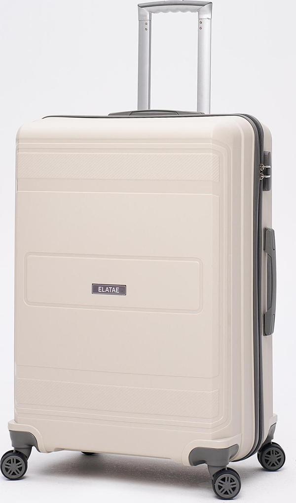 Elatae Premium Polipropilen Büyük Boy Kırılmaz Valiz Bej - Antrasit V305 - Image 1