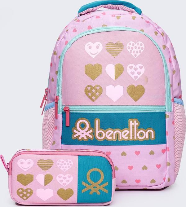 United Colors Of Benetton Kız Çocuk 2'li Okul Seti İlkokul Çantası ve Kalemlik Seti 13066 - Image 1