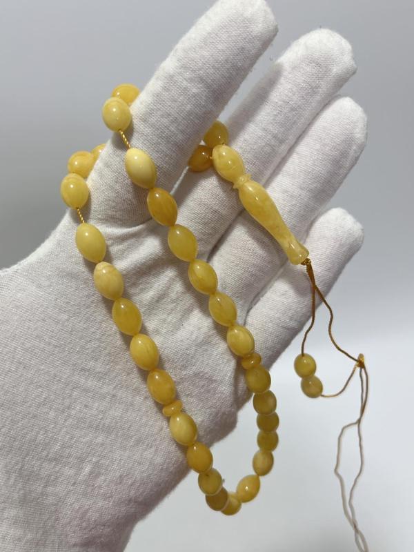 Doğal Kaya Damla Kehribar Tesbih 33lük 12,65 Gram - Image 1