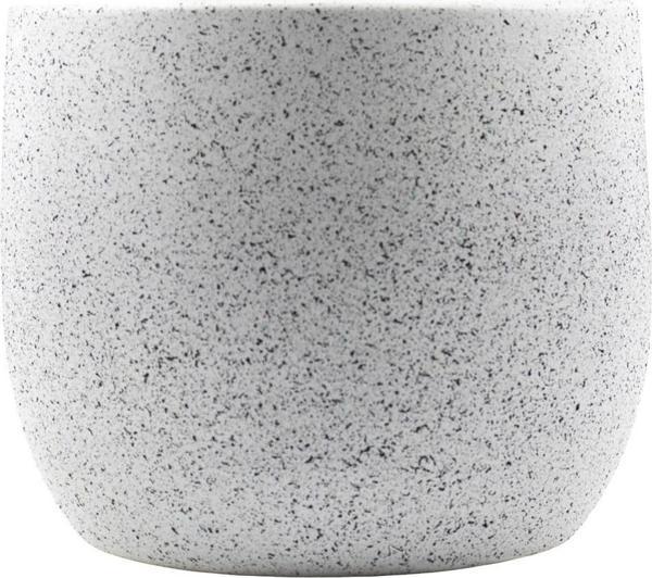 Bitki Tasarımı  Beyaz Granit Toprak Saksı Saksılık Salon Çiçeklik - 19 CM - Image 1