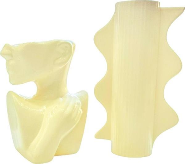 Bitki Tasarımı Soyut Yan Kadın ve Kelebek Vazo Saksı 2li Set - Image 1