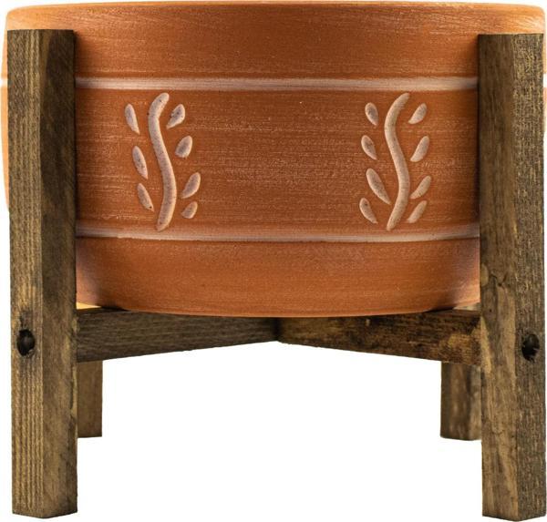 Bitki Tasarımı Terakota Nakış Desenli Toprak Aranjman ve Bonzai Saksı 4 Ayaklı - Image 1