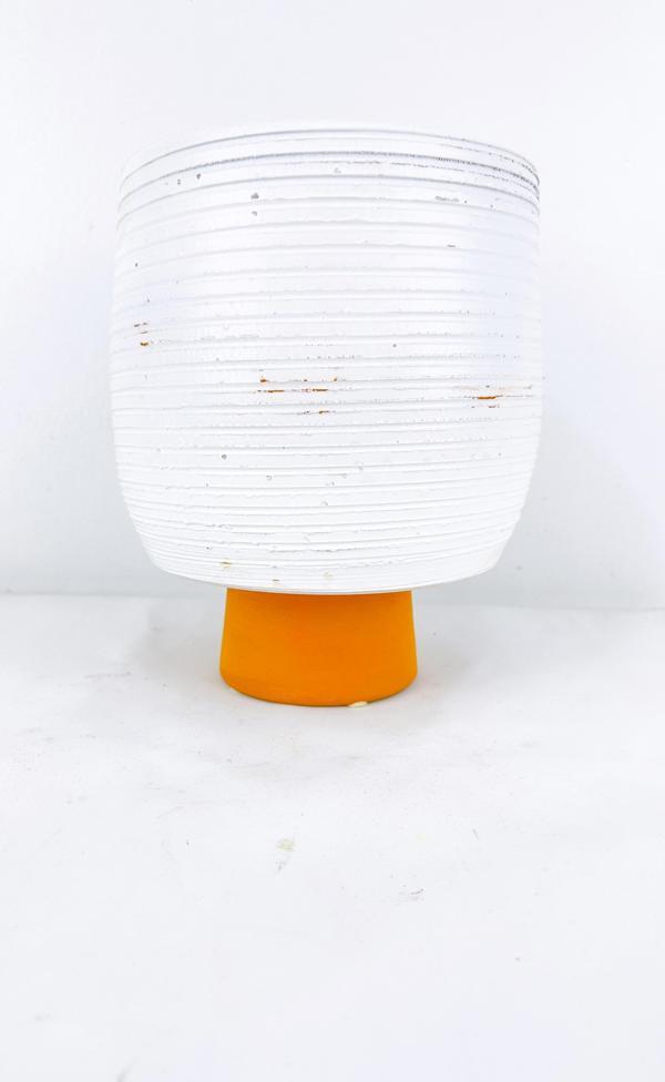 Bitki Tasarımı Antik Kendinden Ayaklı Toprak Saksı Saksılık Beyaz 19 cm - Image 1