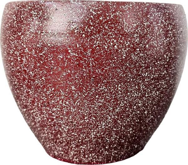 Bitki Tasarımı Bordo Granit Toprak Saksı Saksılık Salon Çiçeklik - 15 CM - Image 1