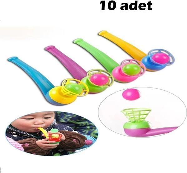 Fresh 10 Adet Pipo Şeklinde Uçan Top Üflemeli Eğlence Parti Top Üfleme Oyunu 10 Adet - Image 1
