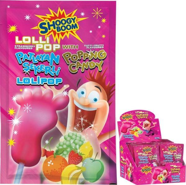 Hleks Shoogy Boom Patlayan Şekerli Lolipop Çilekli 48 Adet 12 Gr - Image 1