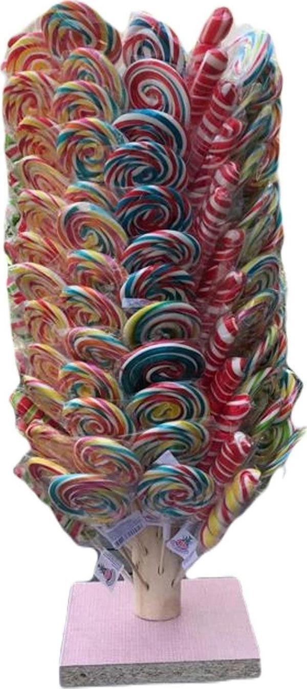 Şekeyci Büyük Yuvarlak Çubuklu Lolipop 28Gr Sosyete Şekeri 150 Adet (Stant Dahildir.) - Image 1