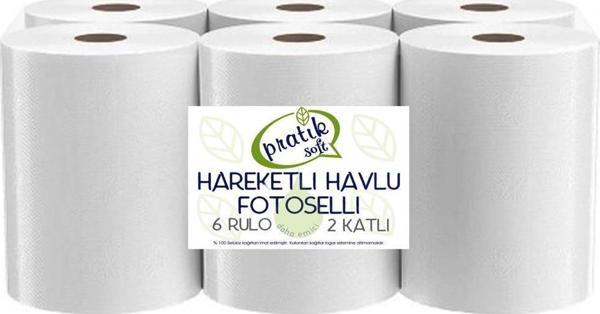 Pratiksoft 21 cm Fotoselli Hareketli Kağıt Havlu 6 Rulo - Image 1