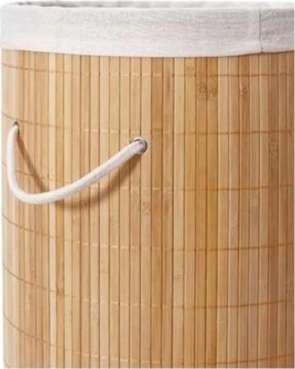 DecoHandy Yuvarlak Bambu Kirli Sepeti - Image 1