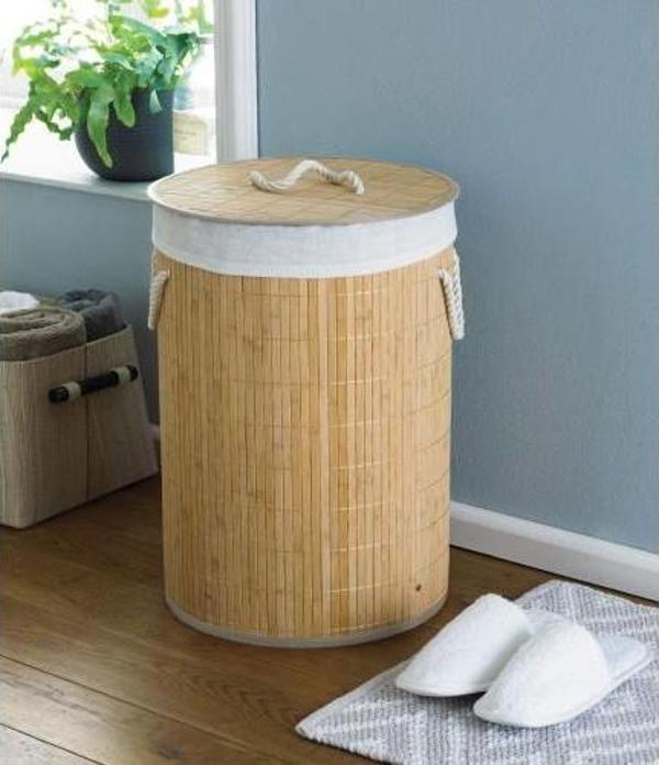 DecoHandy Yuvarlak Bambu Kirli Sepeti - Image 1