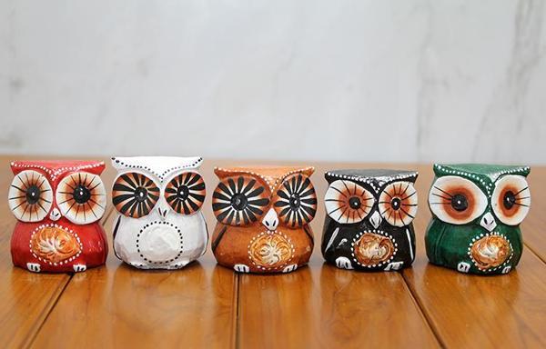 Ahşap 5'Li Baykuş Seti Polos:8 - Image 1