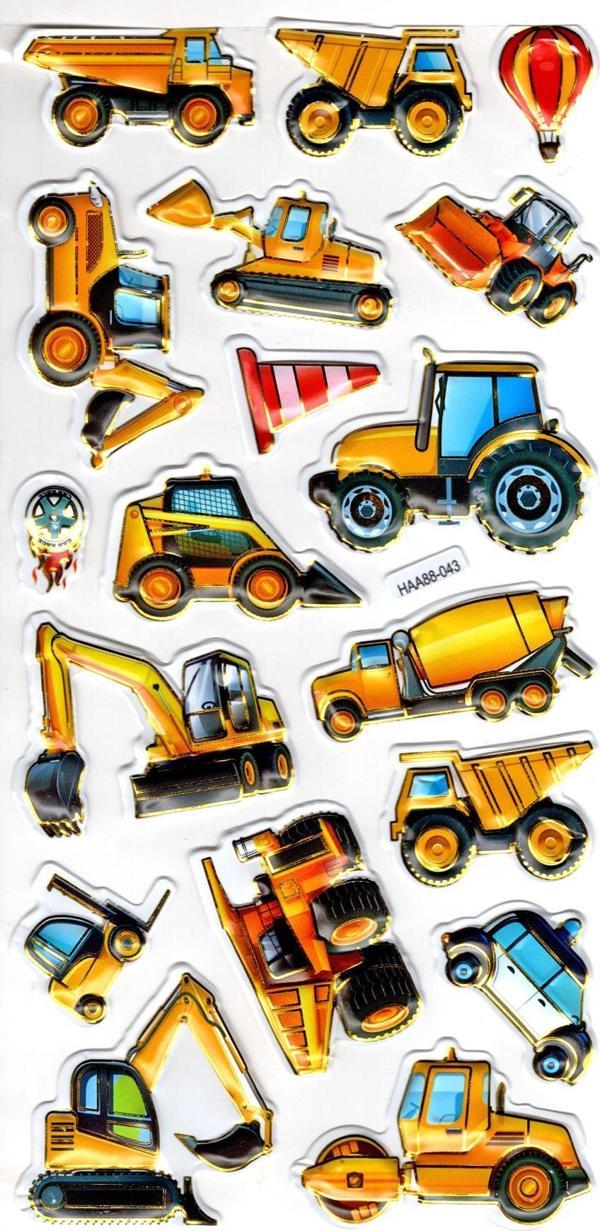 Sticker Kabartmalı Yaldızlı Stiker Çıkartma Etiket (Haa043)-23x12 cm- iş Makinesı - Image 1