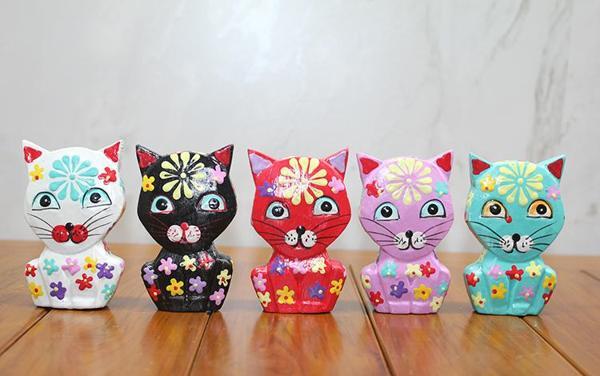 Ahşap 5'Li Kedi Seti Polos:5 - Image 1