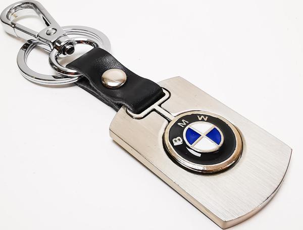 Bmw Logolu Krom Deri Oto Araba Anahtarlık  - Image 1
