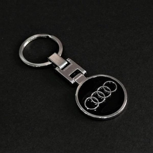 Audi Logolu Krom Oto Araba Anahtarlık  - Image 1