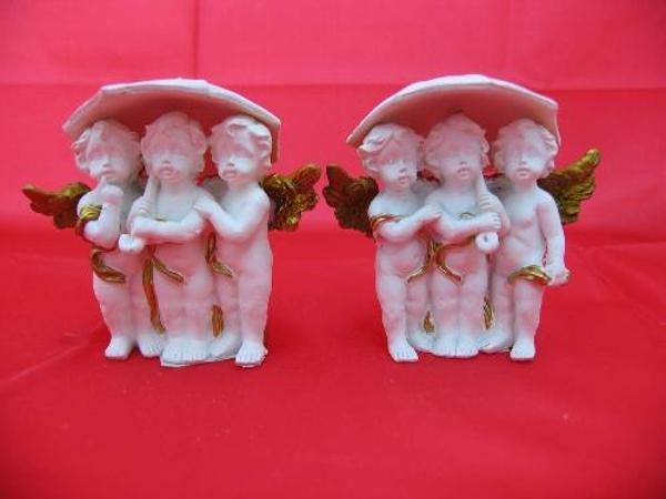 QQC 3LÜ UZUNAN MELEK 8X4X4,7 cm  Dekoratif Hediyelik Ev Ofis Aksesuarı - Image 1