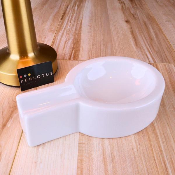 Perlotus Porselen Beyaz Şeffaf Sırlı Puro Küllüğü Sert Porselen 10 cm - Image 1