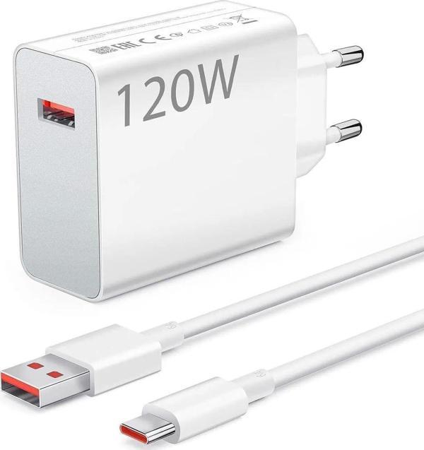 Xiaomi Mi ile Uyumlu 120W Turbo Hızlı Şarj Aleti Kablo Dahil Yarım Saatte Doldurur - Image 1