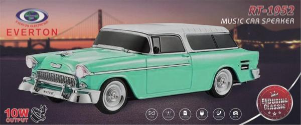EVERTON RT-1952 Turkuaz Arabalı  Bluetooth Fm-Usb-Tf-Aux Şarjlı Nostaljik Radyo - Image 1