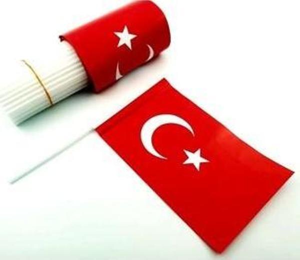 Çubuklu Kağıt Bayrak (80'li) 12x20 cm - Image 1