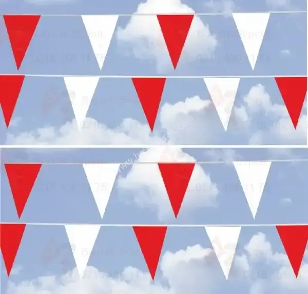 Kırmızı Beyaz üçgen Flama 23x28 cm - Image 1