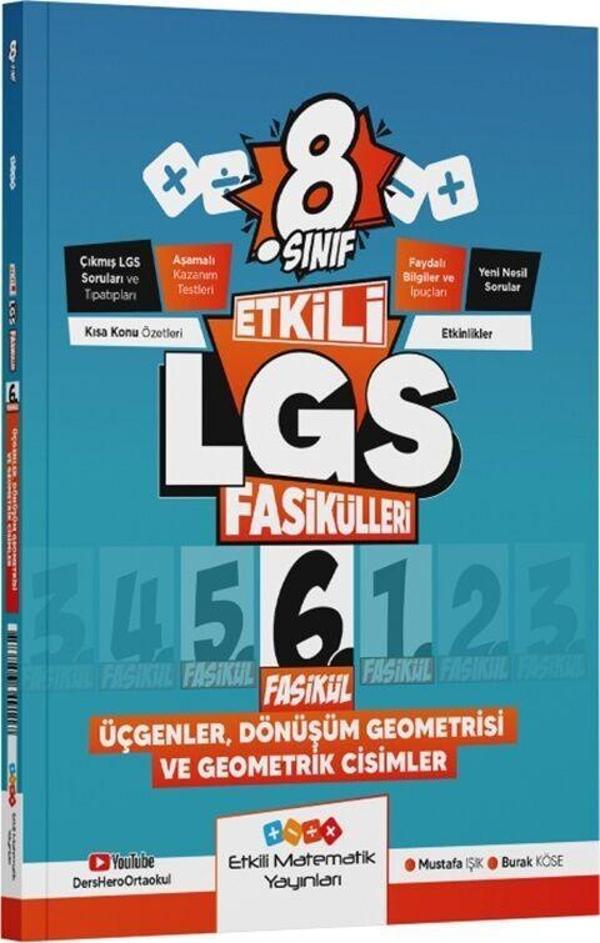8. Sınıf Etkili LGS Fasikülleri Üçgenler Dönüşüm Geometrisi ve Geometrik Cisimler 6 Etkili Matematik - Etkili Matematik Yayınları - Image 1