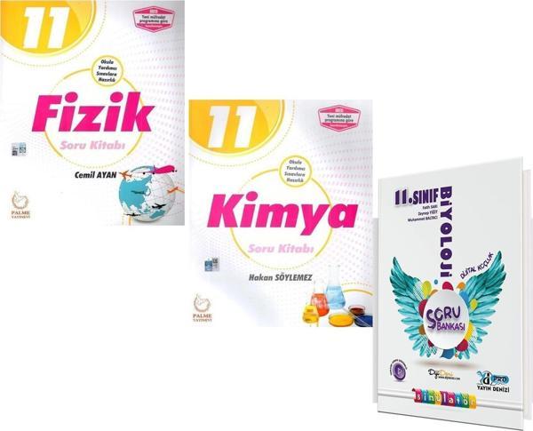 Palme 11.Sınıf Fizik Kimya ve Yayın Denizi Biyoloji Soru Bankası Seti 3 Kitap - Palme Yayınları - Image 1