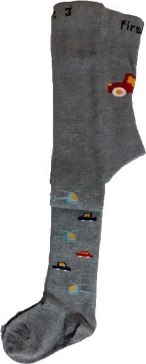 Erkek Bebek Çocuk Renkli Desenli Külotlu Çorap 3 lü Paket - Image 1