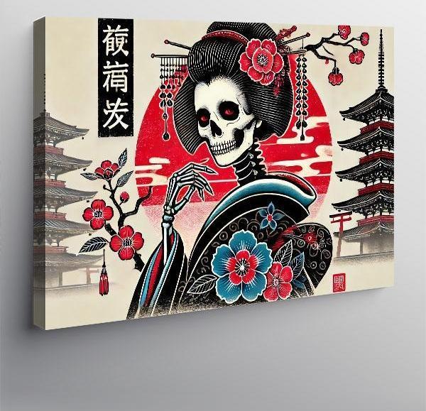 Kanvas Tablo Geisha Ve Çiçekler - Image 1