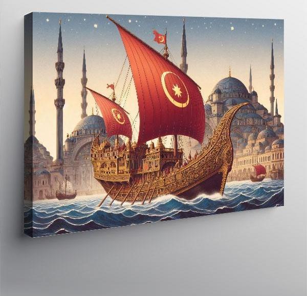 Kanvas Tablo Osmanlı Gemisi İstanbul - Image 1