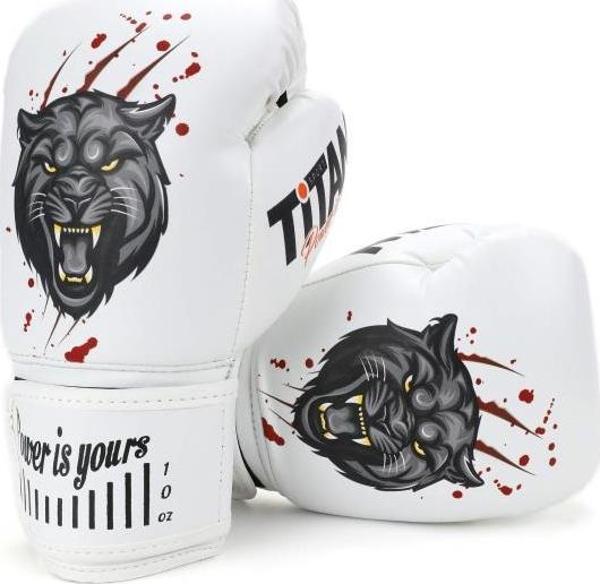 TİTAN SPORT BEYAZ PUMA DESENLİ BOKS ELDİVENİ - Image 1