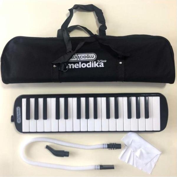 Helvacıoğlu 32K 32 Tuşlu Melodika Bez Çantalı - Siyah. - Image 1