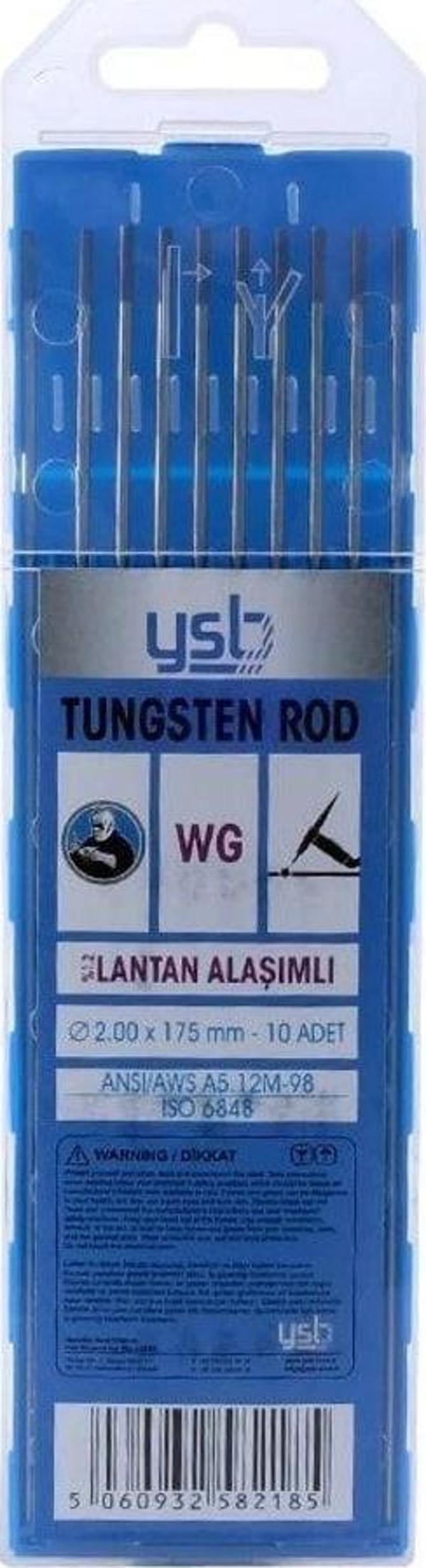 YSB Wg Mor Toryum Alaşımlı Tungsten 2.00 X 175 Mm Elektrot (10 Adet) - Image 1