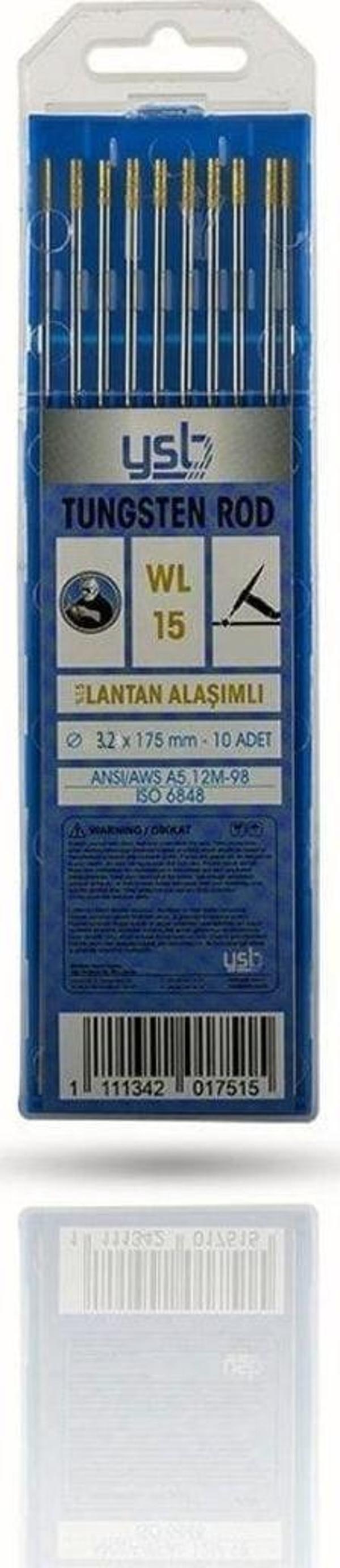 YSB Wl 15 Sarı Lantan Alaşımlı Tungsten 3.20 X 175 Mm Elektrot (10 Adet) - Image 1