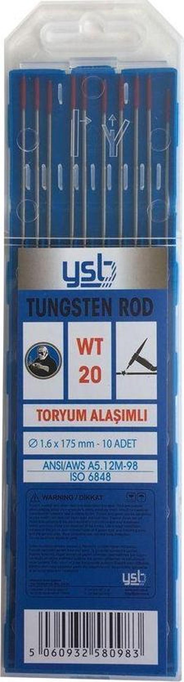 YSB Toryum Alaşımlı Elektrod Wt 20 Kırmızı Tungsten 1.6 X 175 Mm (10 Adet) - Image 1