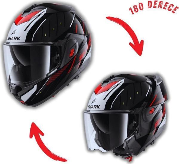 Shark Oxo Rydger Kırmızı Çeneden Açılır Kask (Dar Kalıp) (ECE 22.06) - Image 1