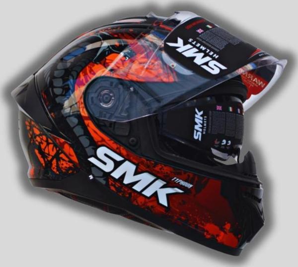 Smk Typhoon Reptile Kırmızı Kapalı Kask (Fit Kalıp) (ECE 22.06) - Image 1