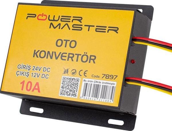 POWERMASTER PM-7897 24V DC / 12V DC 10 AMPER OTO KONVERTÖR - Image 1