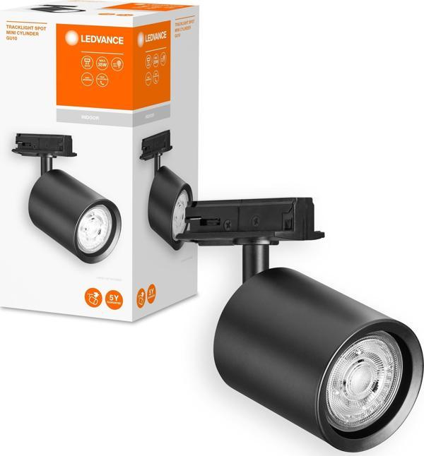 Ledvance Led 2700K IP20 GU10 Duy Sarı Işık Alüminyum Siyah Kasa İç Mekan Raylı Spot  - Image 1