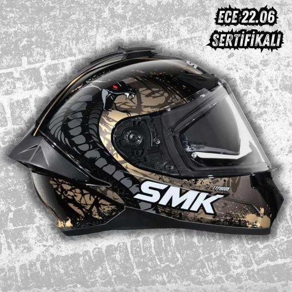 Smk Typhoon Reptile GL277 Kapalı Kask (Dar Kalıp) (ECE 22.06) - Image 1