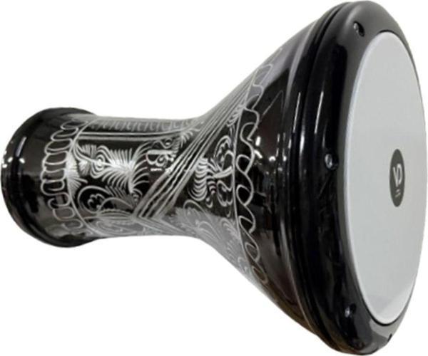 Bade Bas Darbuka Siyah Erzincan İşlemeli Döküm Profesyonel Üst Kalite - Image 1