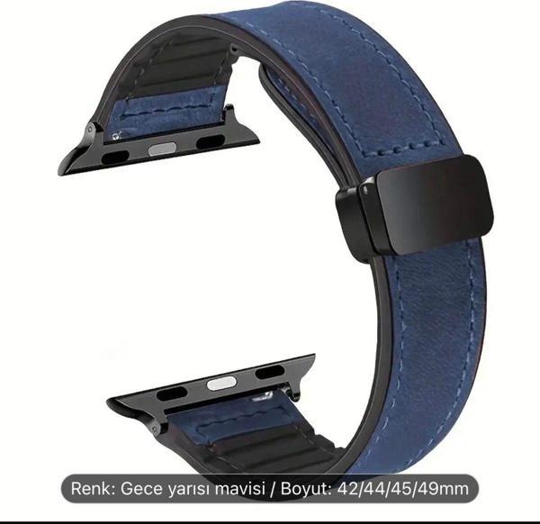 Bade Iwatch Ultra 2 38-40-41-42-44-45-49Mm İçin Uygun Lacivert Saat Kayışı Akıllı Saat Kordonu - Image 1