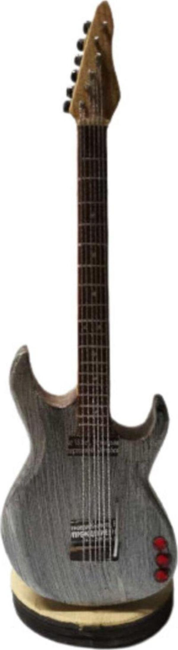 Bade Minyatür Elektro Gitar Gri Masa Üstü Hediyelik Eşya (14X3) - Image 1