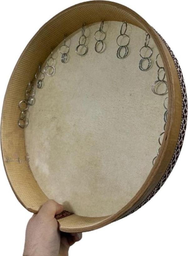 ERBANE BENDİR HALKALI HAYVAN DERİLİ 38 CM KALİTELİ KEÇİ DERİSİ - Image 1