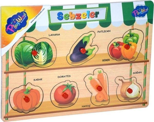 Ahşap Tutmalı Sebzeler Ve Meyveler Puzzle - Image 1