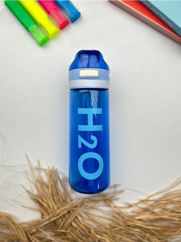 H2O Polikarbon Matara Pipetli 800 ml Mavi Renk - Image 1
