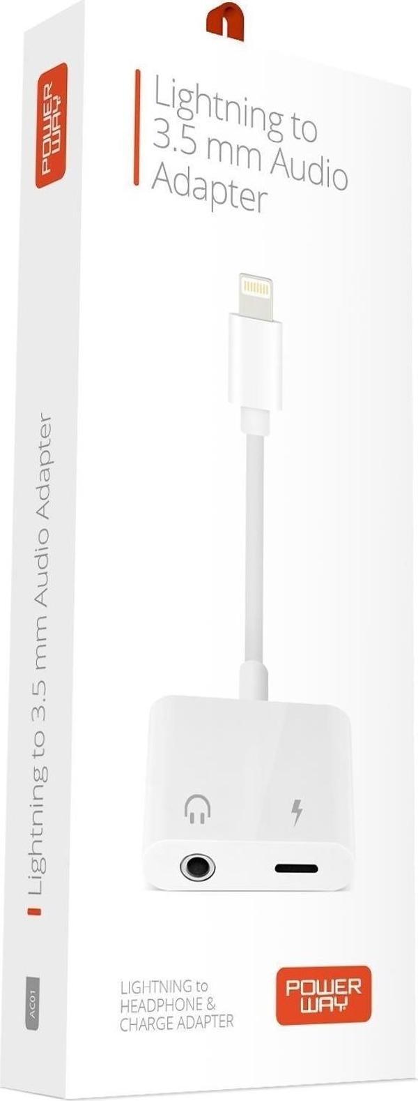 Powerway Lightning To 3.5 mm Kulaklık Çevirici Ve Lightning Iphone Şarj Dönüştürücü - Image 1